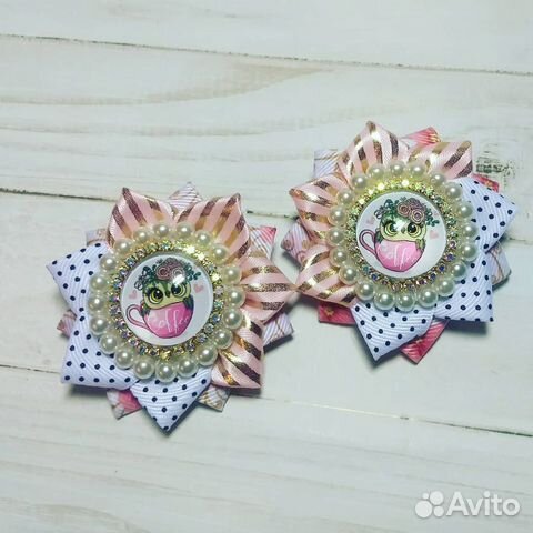 Бантики,оботки,заколки ручной работы