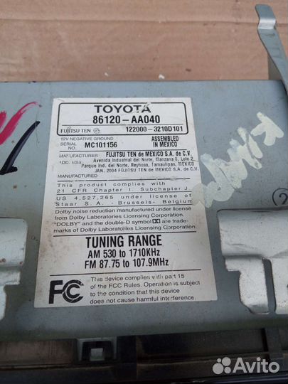 Toyota Camry V30 магнитола
