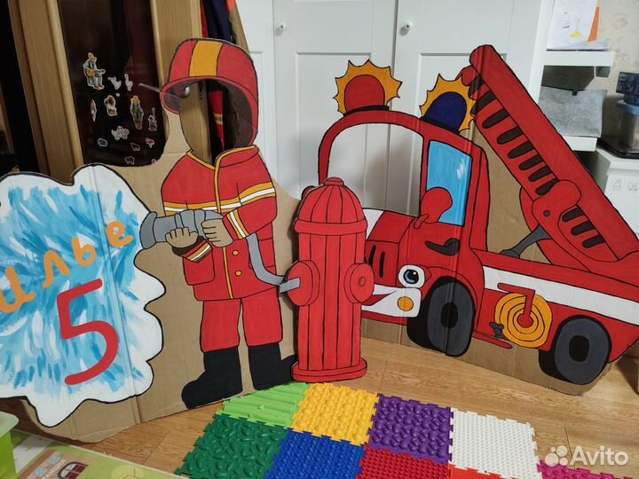 Фотозона на день рождения в пожарном стиле