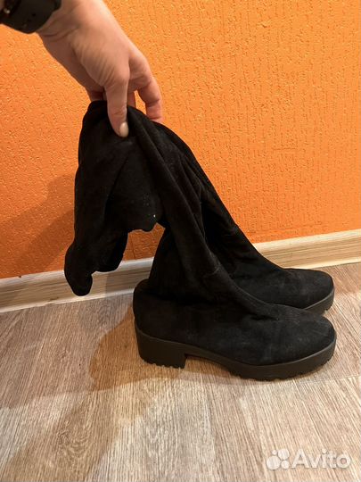 Сапоги ботфорты 38 размер замшевые