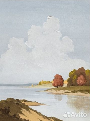 Интерьерная картина маслом речной пейзаж