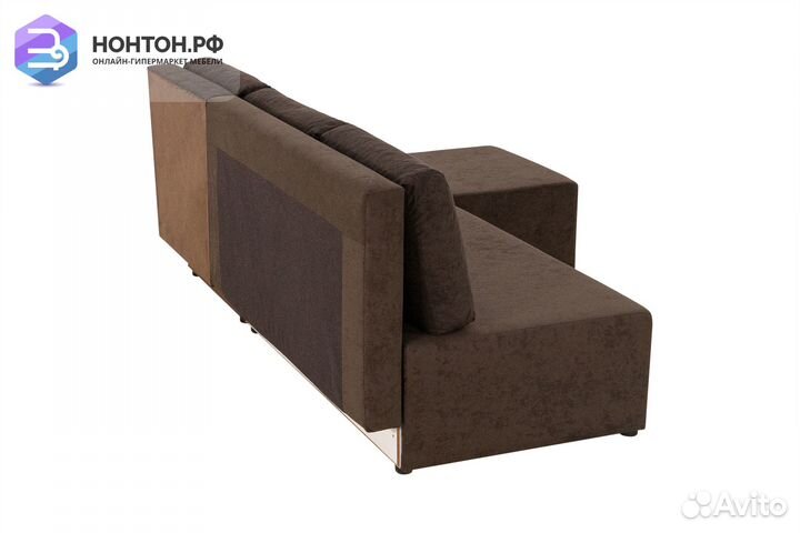 Диван угловой еврокнижка Комо коричневый