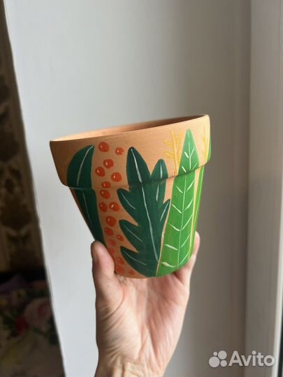 Горшок керамический ручная роспись