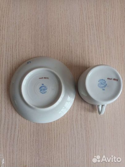 Чашка с блюдцем Дулевский фарфор 1948-1952