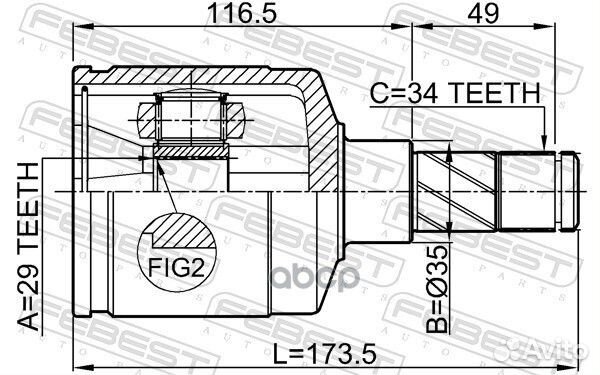 Шрус внутренний перед лев Febest