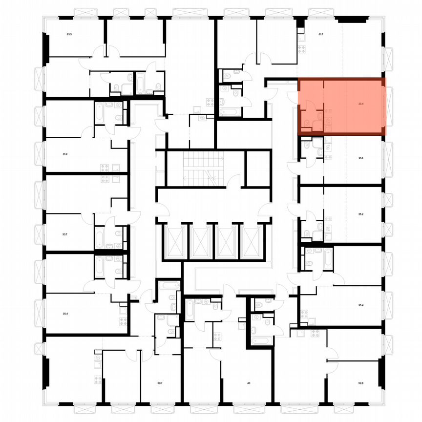 Квартира-студия, 23,4 м², 13/26 эт.