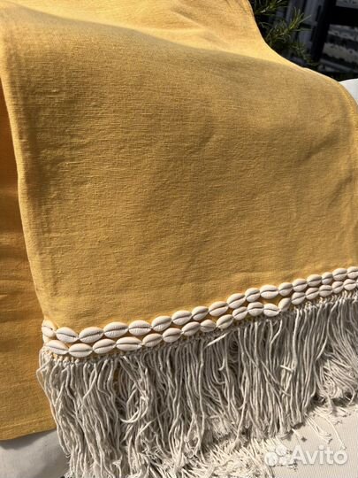 Покрывало с Бали отлелка макраме и ракушки