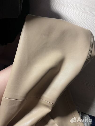 Брюки кожаные бежевые Love republic 46р