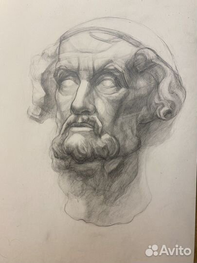 Рисунок гипсовой головы