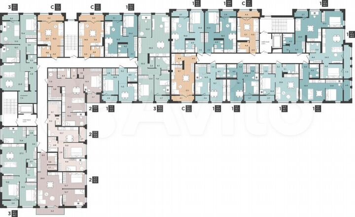 2-к. квартира, 37,1 м², 7/9 эт.