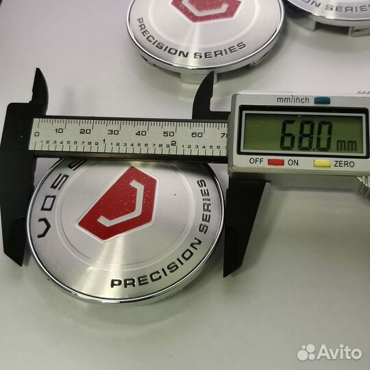 4шт колпаки Vossen Precision Series 68мм, серебро