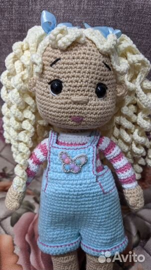 Вязаная кукла ручная работа