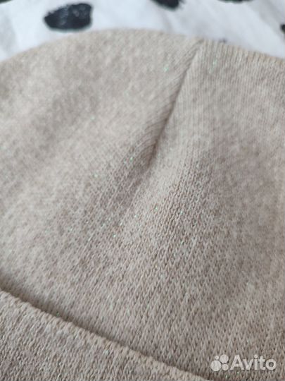 Шапка Бежевая с блёстками