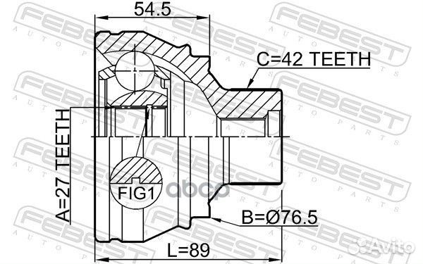 Шрус наружный 27X76.5X42 1710Q5 Febest