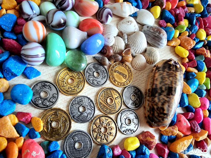 Грунт цветной и монетки для аквариума