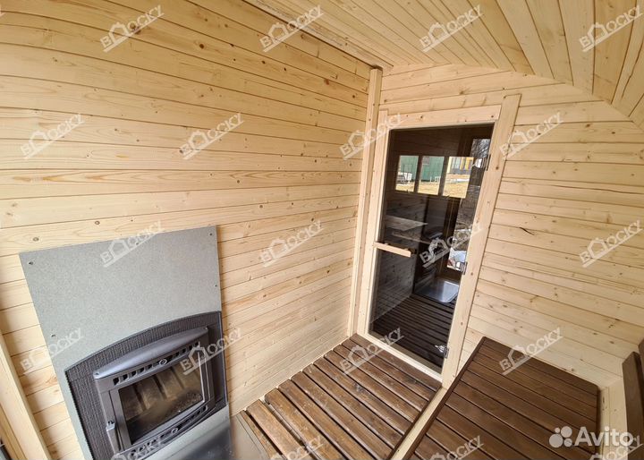 Баня бочка овал Термо с панорамой 4500/4000мм