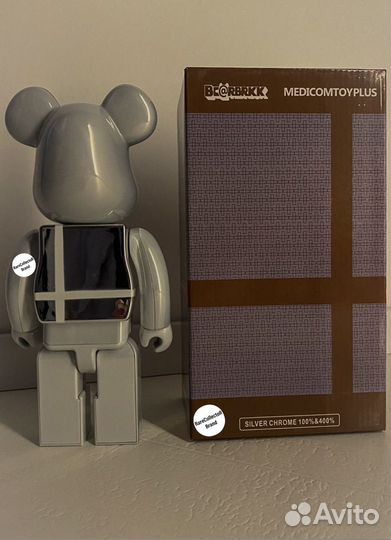 Коллекционная фигурка Bearbrick Silver Chrome 400