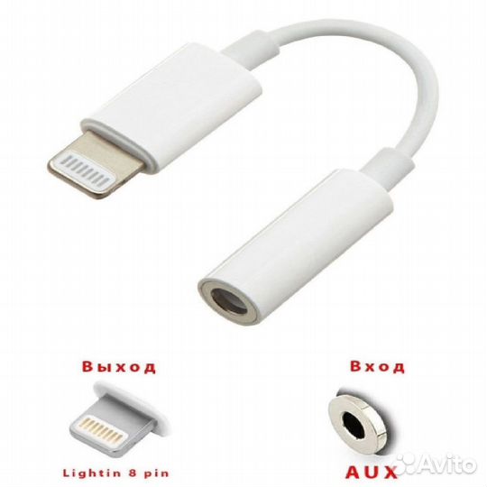 Переходник с lighting на aux