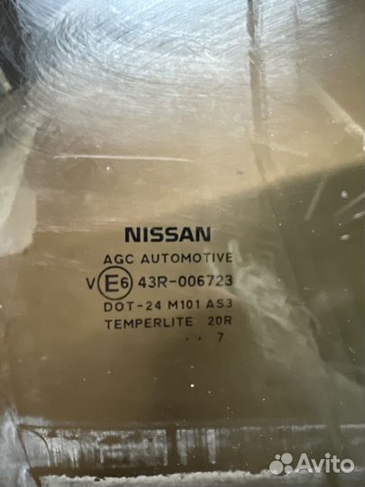 Стекло заднее правое Nissan Qashqai j10 кашкай
