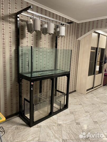 Морской аквариум+самп+рама, свет. Обьём 550 л