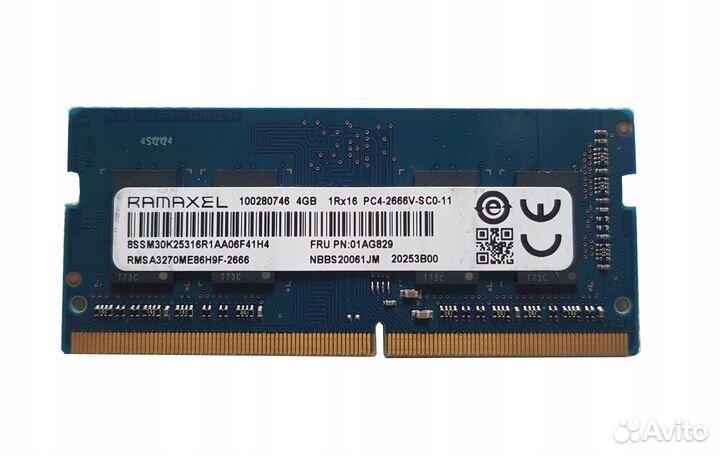Оперативная память Ramaxel 4 гб 1Rx16 PC4-2666V-SC