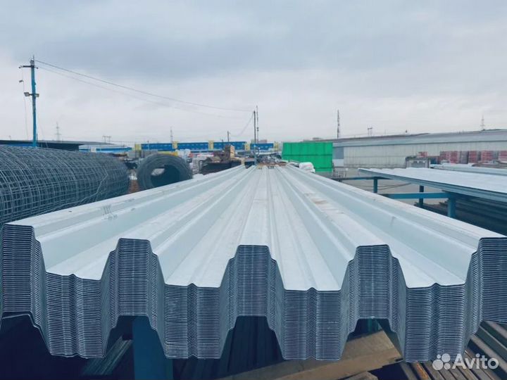 Профнастил Н75 оцинкованный 800х6000х0,7 мм. Код: