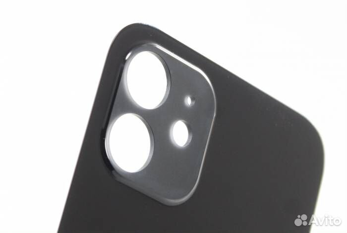 Задняя крышка для iPhone 12 Черная (Стеклянная с ш