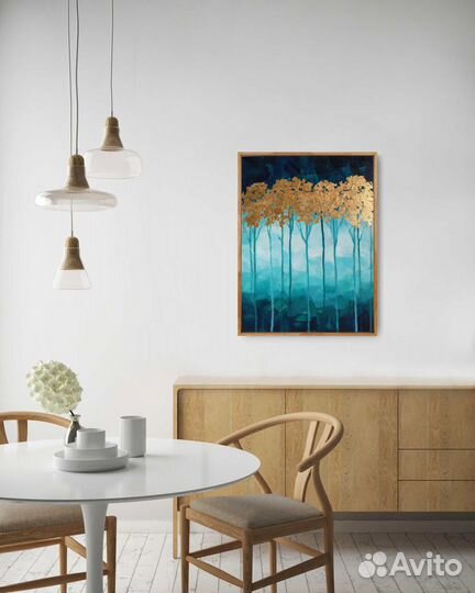 Интерьерная картина акрил поталь абстракция