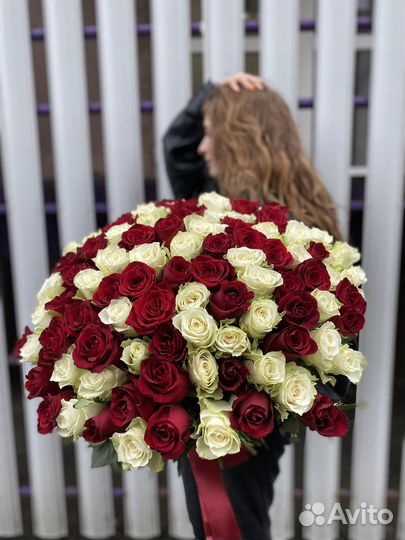 Букет 101 роза Эквадор