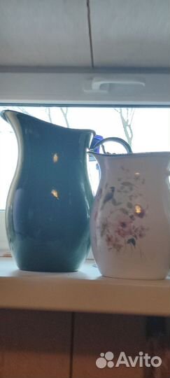 Эмалированная посуда СССР чайник синяя эмаль