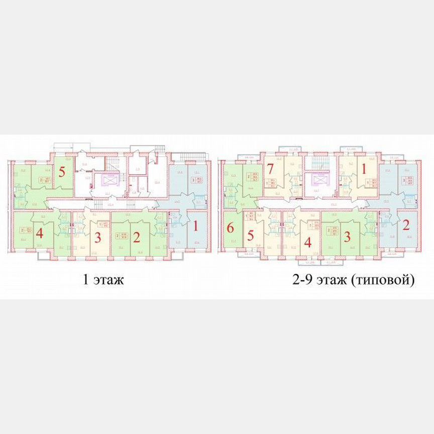 2-к. квартира, 60,7 м², 1/9 эт.