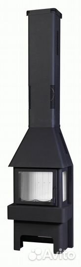 Камин бавария три стекла черный