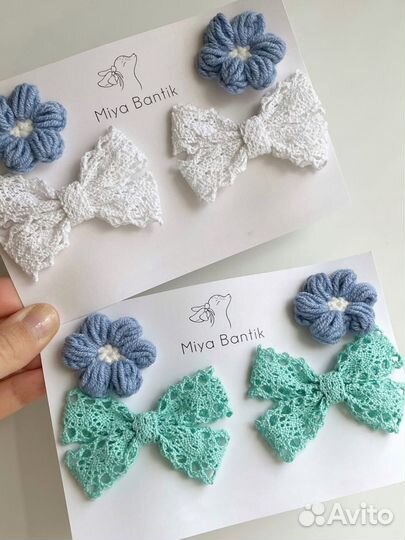 Резинки для волос бантики и цветочки