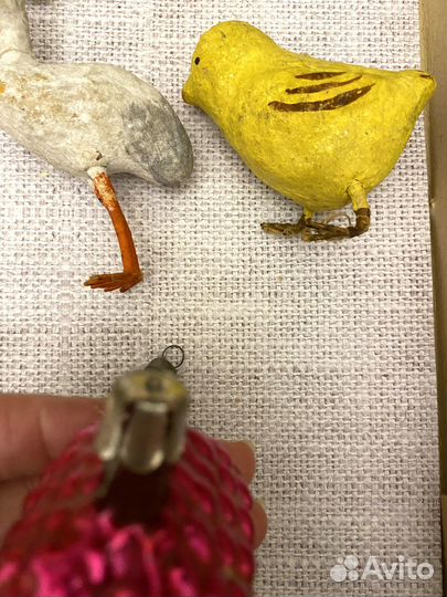 Елочная игрушка домик стекло СССР