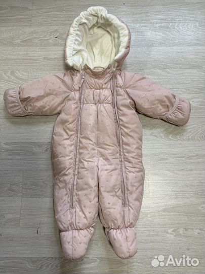 Комбинезон зимний с шапкой в комплекте 74 размер