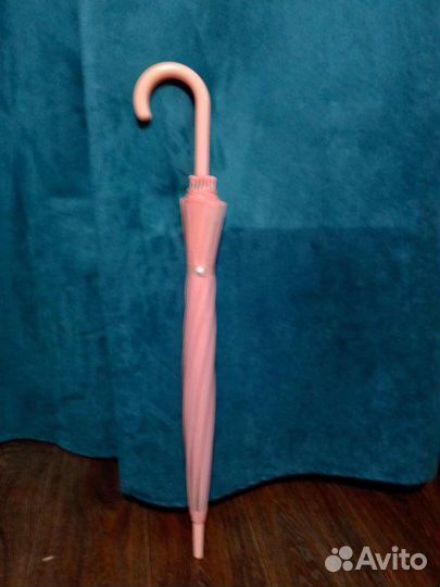 Зонт трость прозрачный розовый полуавтомат + чехол
