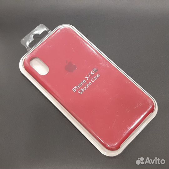 Силиконовый чехол на iPhone X / XS вишнёвый