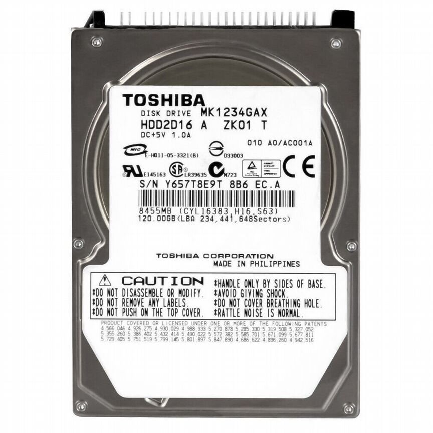 [MK1234GAX] Жесткий Диск Toshiba 120gb Ide 2,5" Mk1234gax