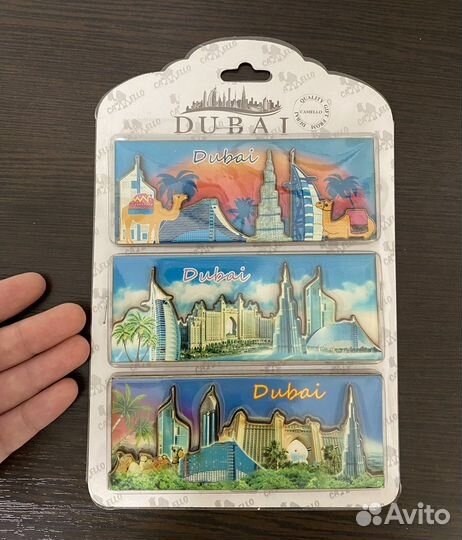 Магниты на холодильник из дерева Дубаи в упаковке