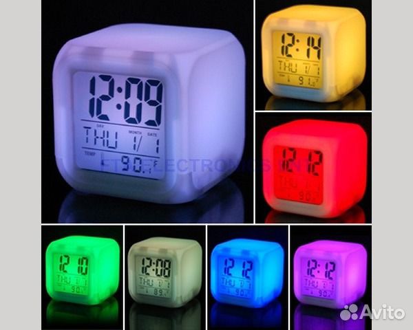 Часы светодиодные ночник будильник часы термометр
