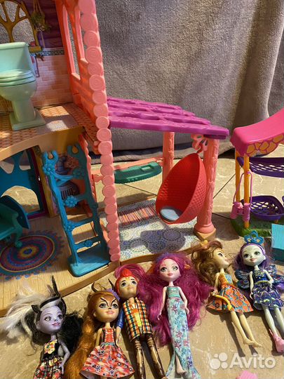 Enchantimals домик + куклы+ пикник