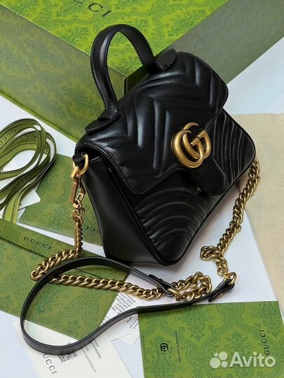 Сумка женская Gucci GG Marmont из кожи Премиум