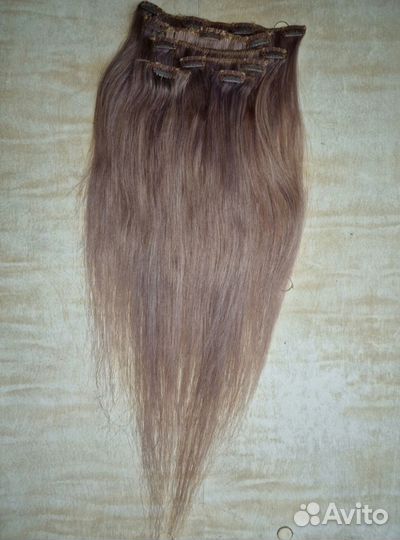 Натуральные волосы на заколках 60см
