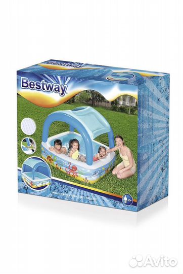 Детский надувной Бассейн bestway с навесом