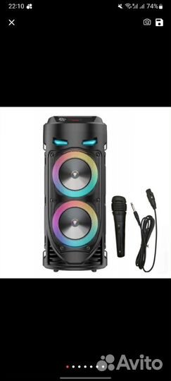 Большая новая блютуз колонка+караоке