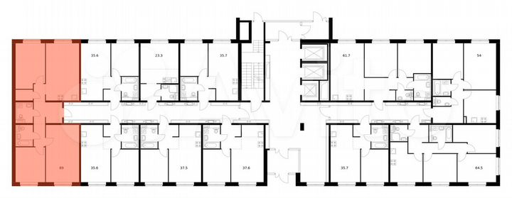 3-к. квартира, 89 м², 1/25 эт.