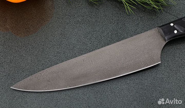 Нож Шеф №5 сталь Х12мф, рукоять акрил черный