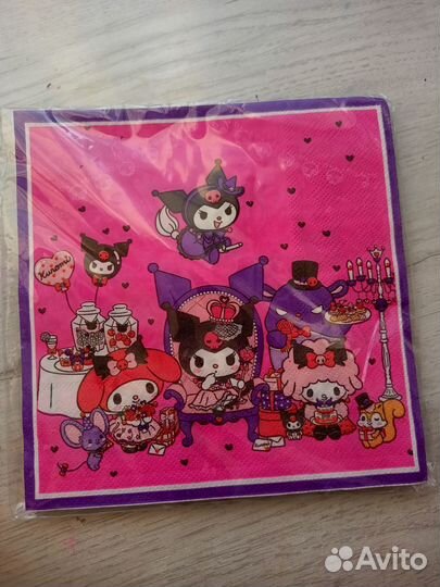 Праздничный колпак и салфетки Куроми Kuromi