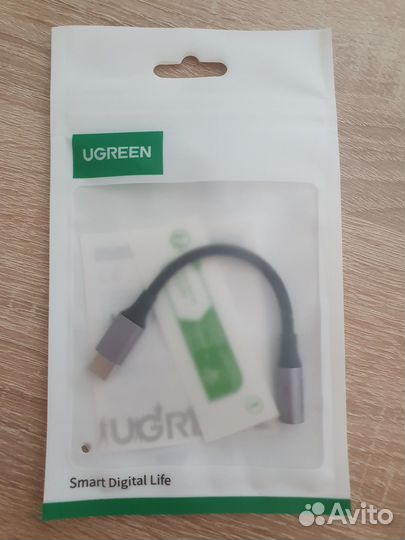 Переходник ugreen с USB type C на 3.5 mm(jack,aux)