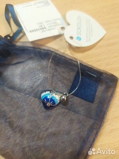 Подвеска из серебра с эмалью и фианитами Sokolov